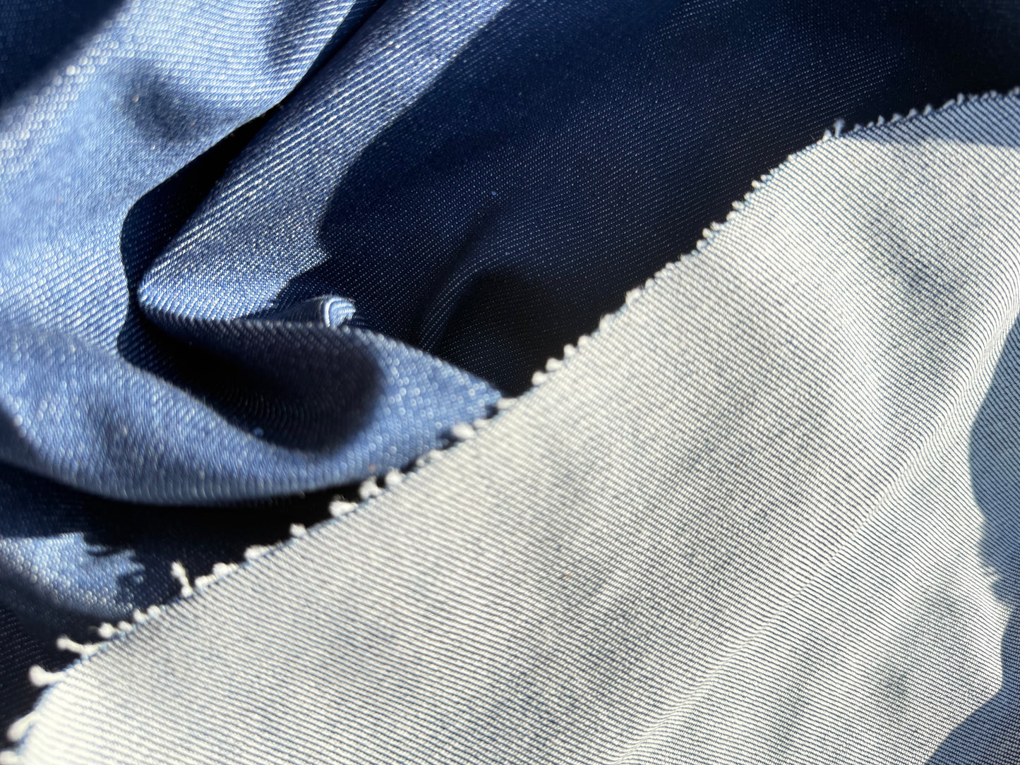 Midweight Denim Bright Medium Blue Cotton Woven "Lowell"
