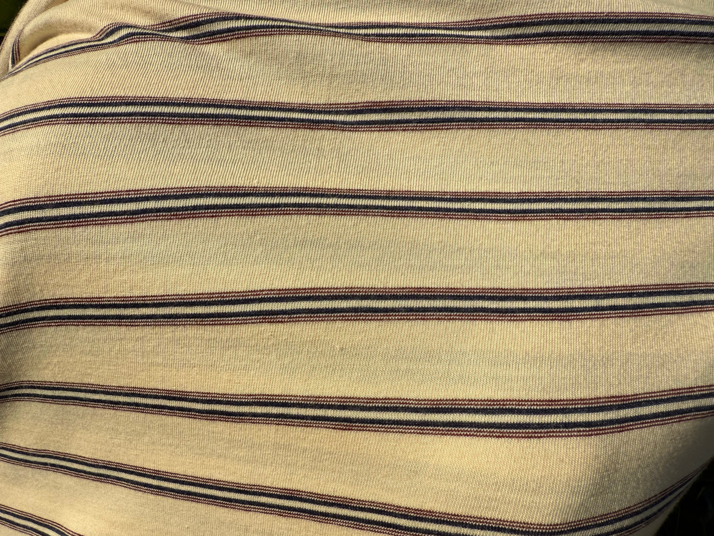 White Cream Blue Maroon Thin Stripe "Dougie"