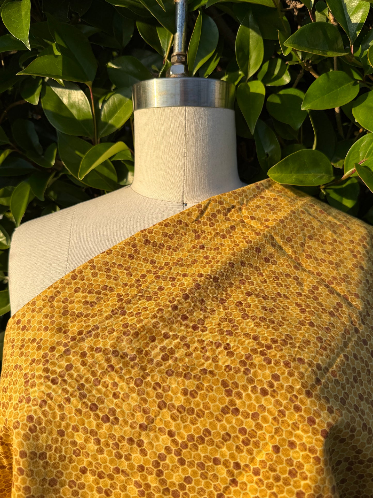 Gold Yellow Honeycomb Cotton Poplin Woven "Honey Home"