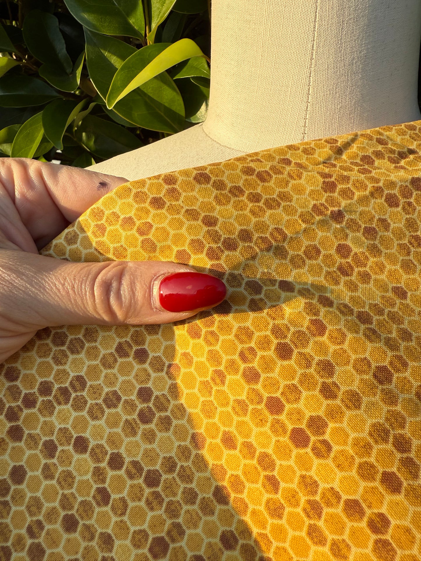 Gold Yellow Honeycomb Cotton Poplin Woven "Honey Home"