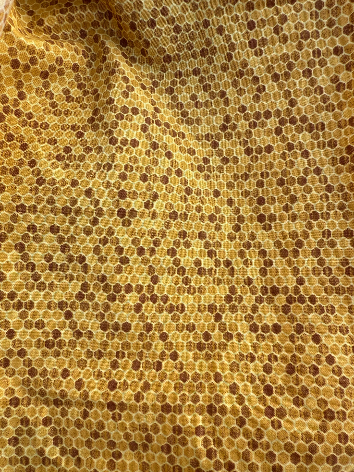 Gold Yellow Honeycomb Cotton Poplin Woven "Honey Home"