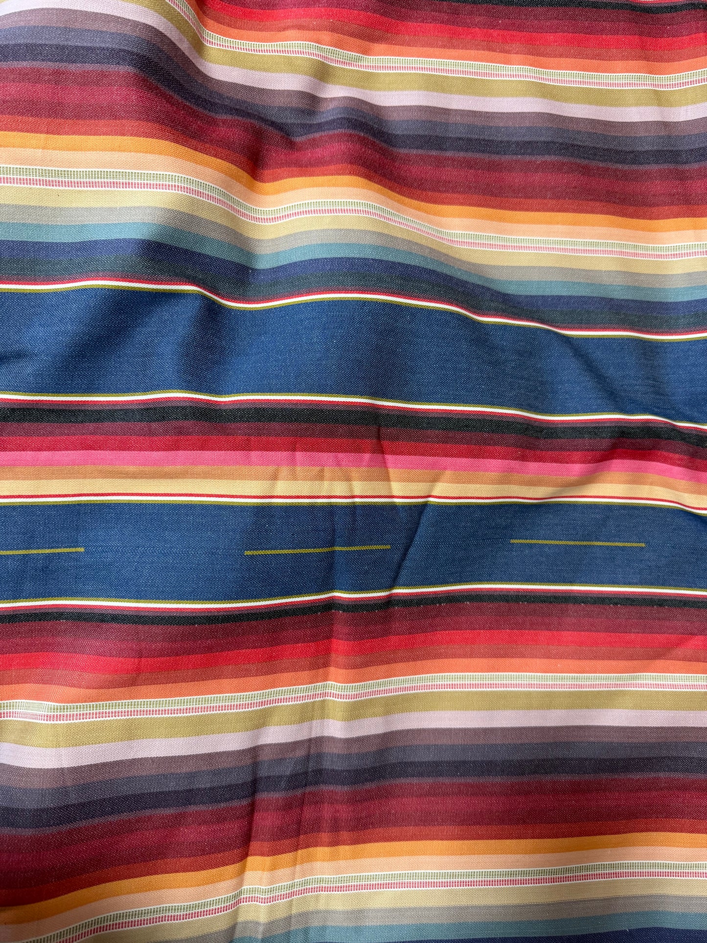 Denim Blue Red Purple Green Southwest Stripe Cotton Woven "North Jackson"
