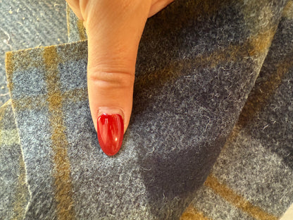 Grey Charcoal Black Yellow Plaid Coat weight Heavy Wool "Black Butte"