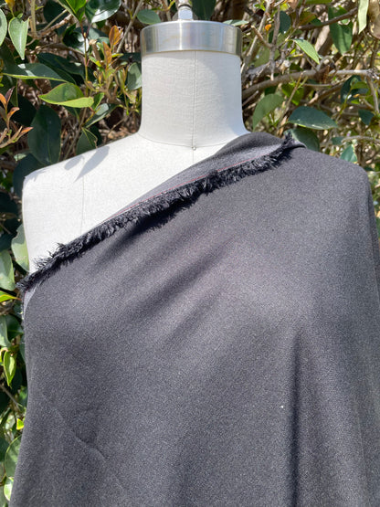 Black Cotton Linen Solid Blend "Midnight Breeze"