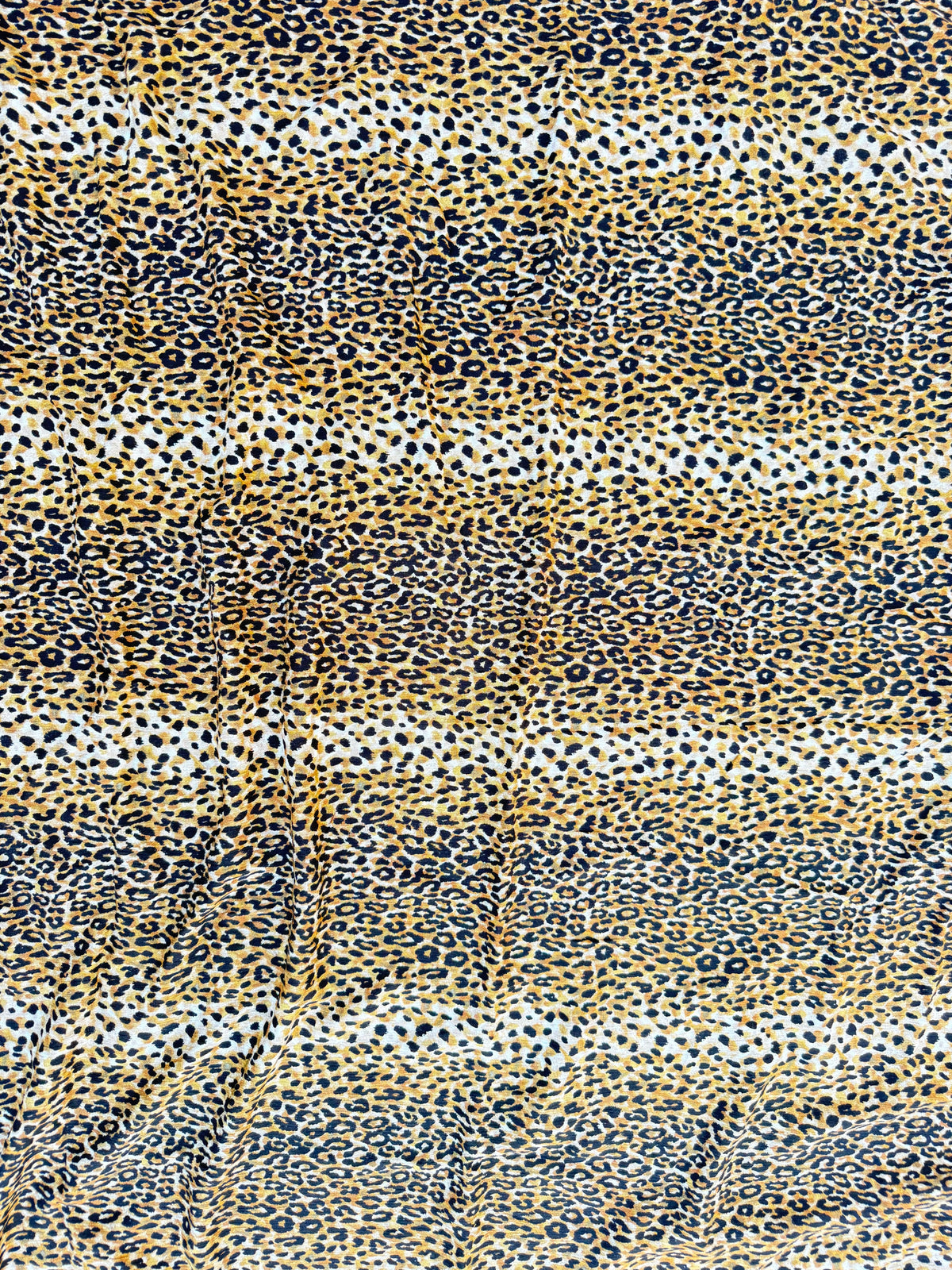 Tan Black Leopard Animal Print Rayon Crepe "Problem Kitty"