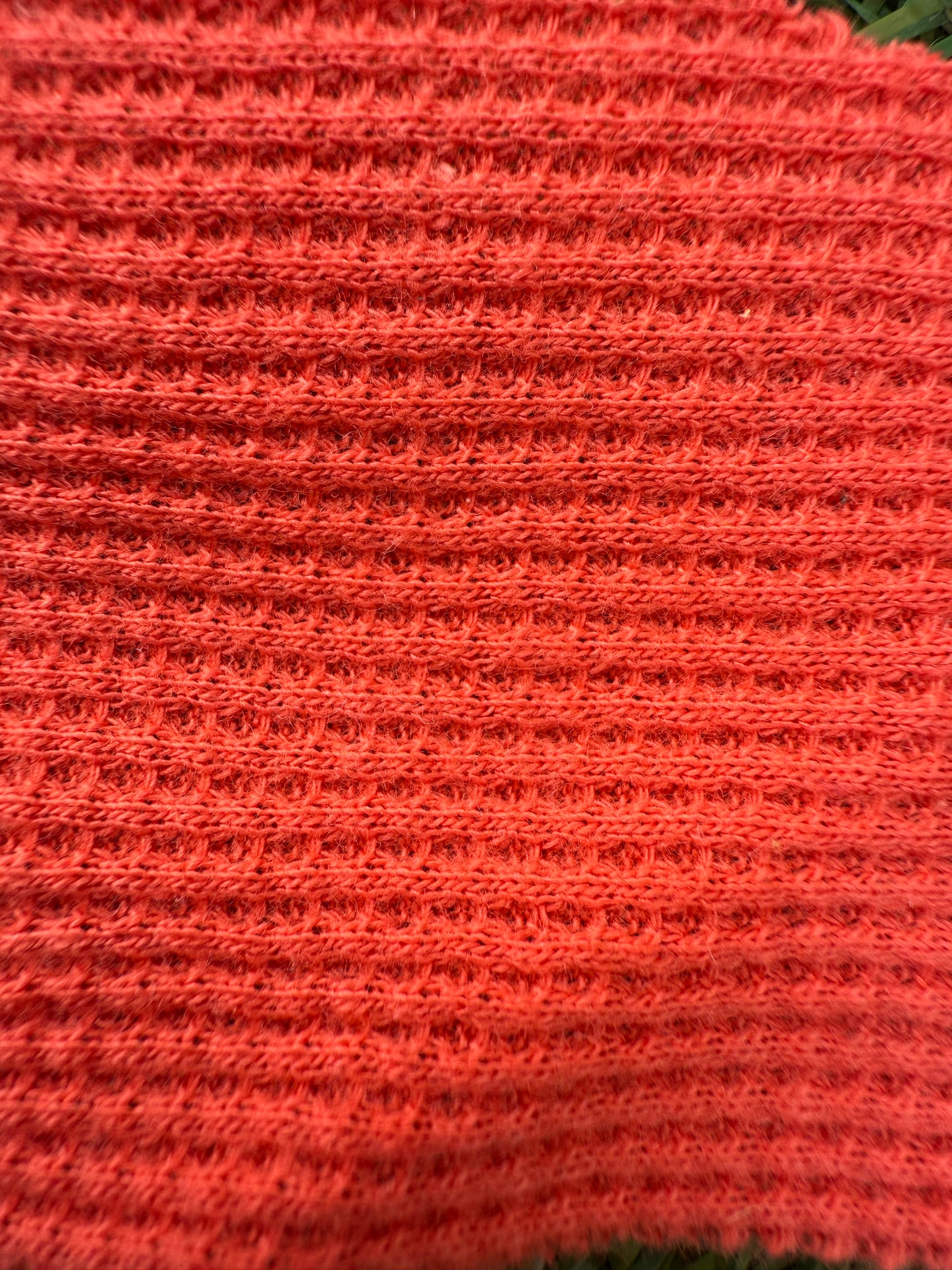 Tomato Red Small Cotton Mini Waffle Thermal Knit " Hot Sauce"