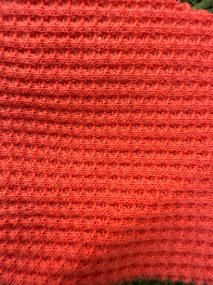 Tomato Red Small Cotton Mini Waffle Thermal Knit " Hot Sauce"
