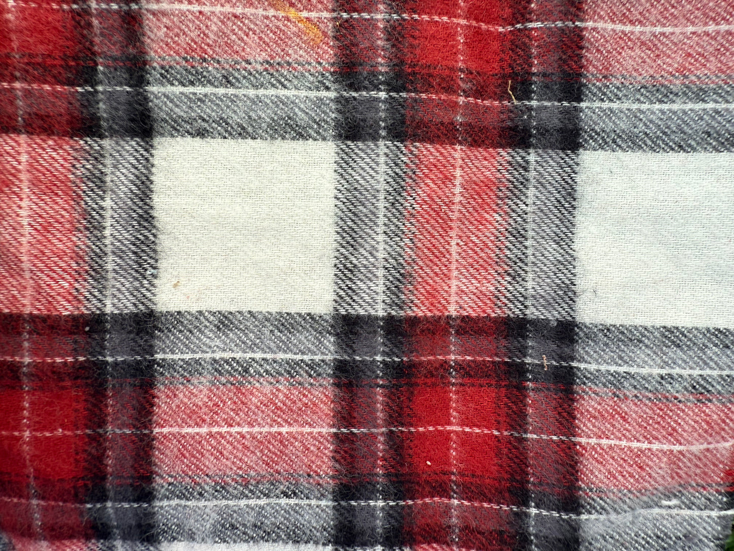 White Red Black Plaid Cotton Flannel Woven "Still Punk"