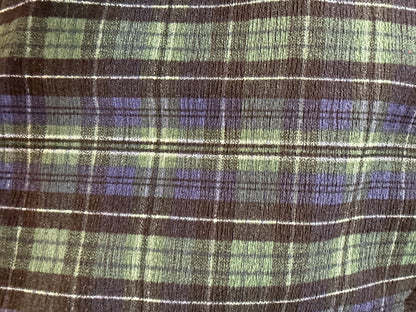 Navy Blue Black Green Crinkle Plaid Polyester Woven "Spirited Teen"