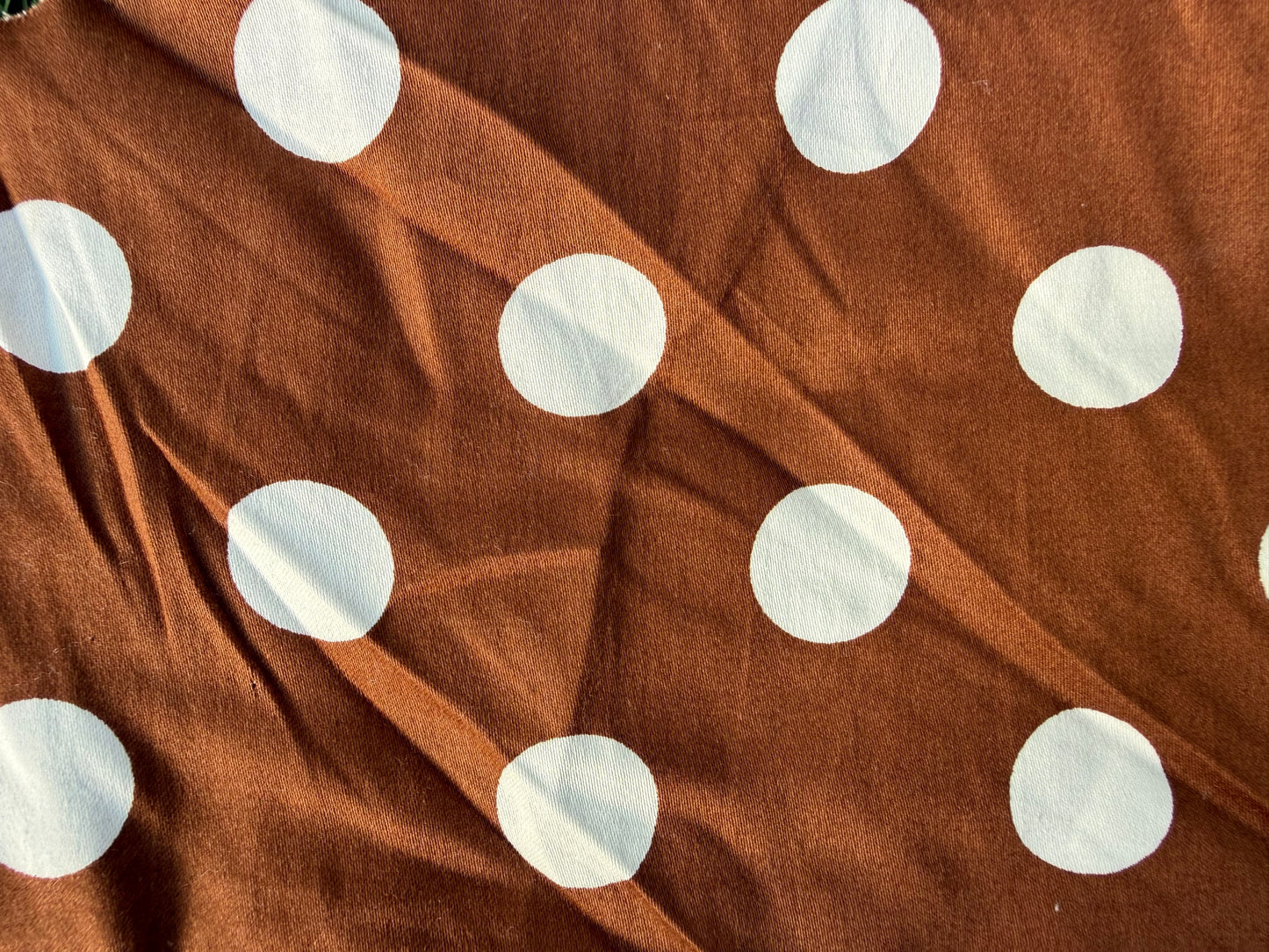 Brown White Polkadot Cotton Spandex Sateen Woven "Miss Cookie"