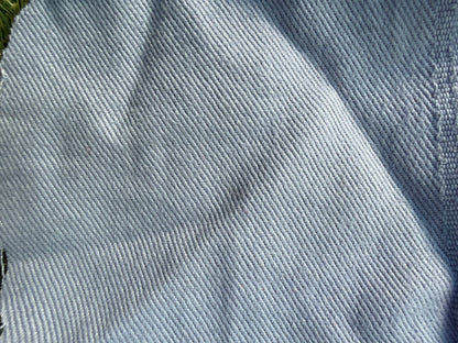 Light Blue Cotton Brush Twill Woven Bull Denim "Heavy Blue"