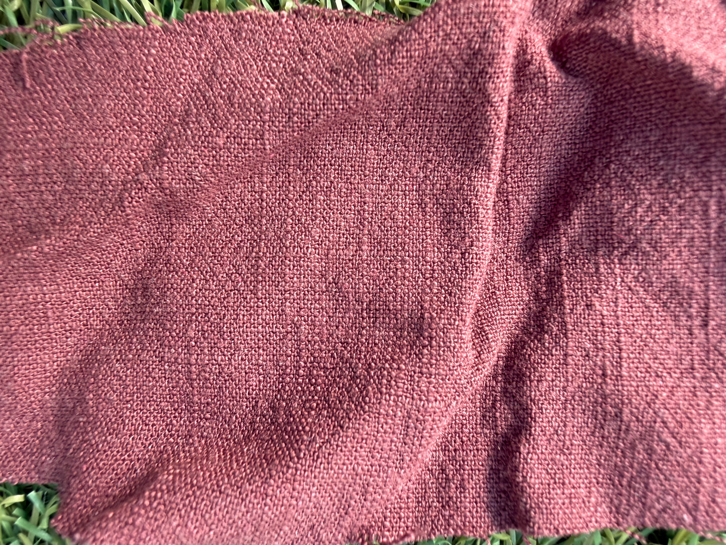 Burgundy Red Linen Rayon Blend Woven "Raspberry Crumble"