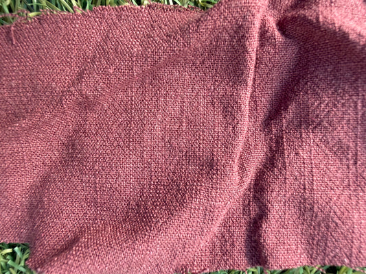 Burgundy Red Linen Rayon Blend Woven "Raspberry Crumble"
