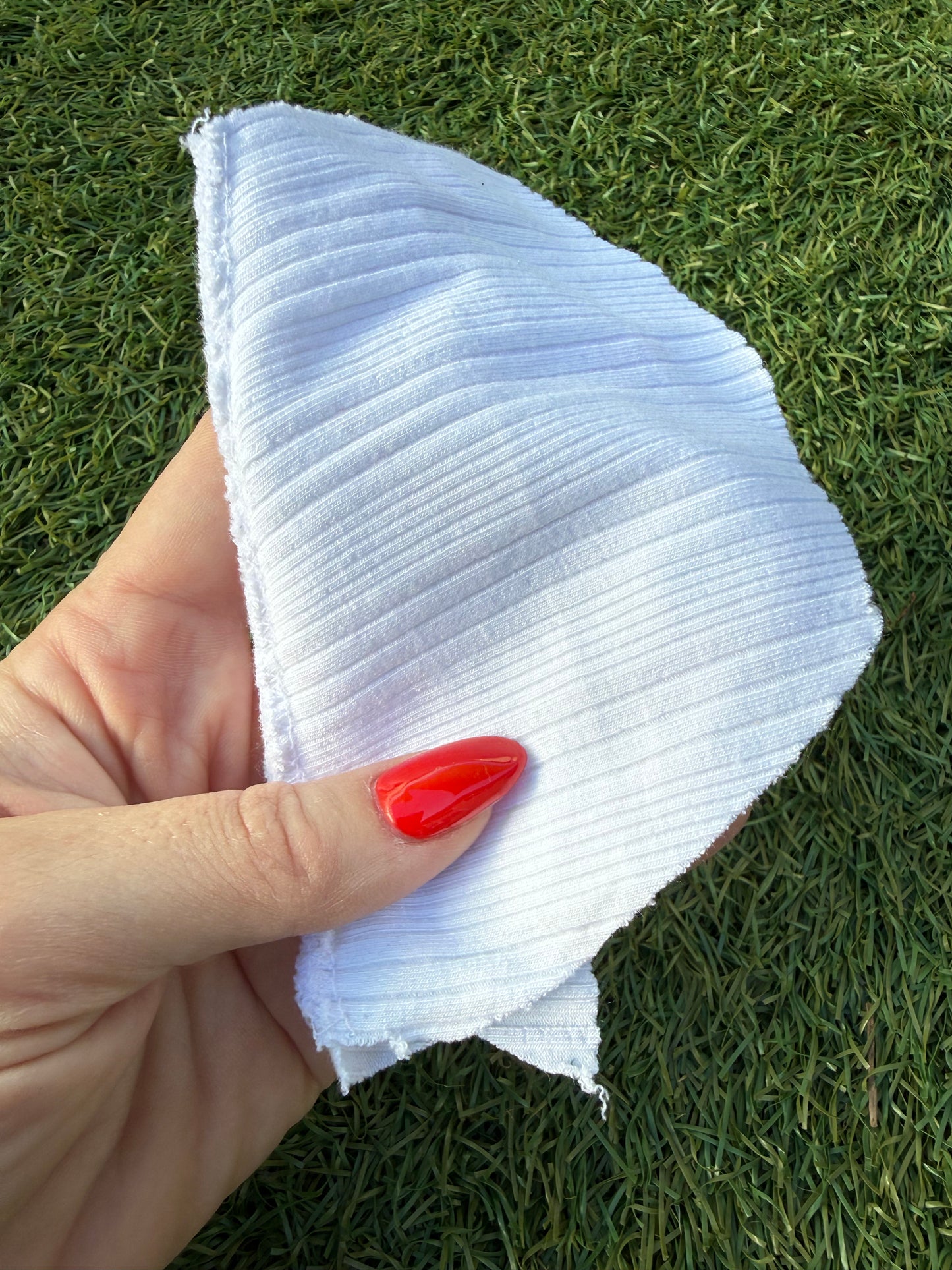 White Variegated Rib Rayon Spandex Knit "Sugar Icing"