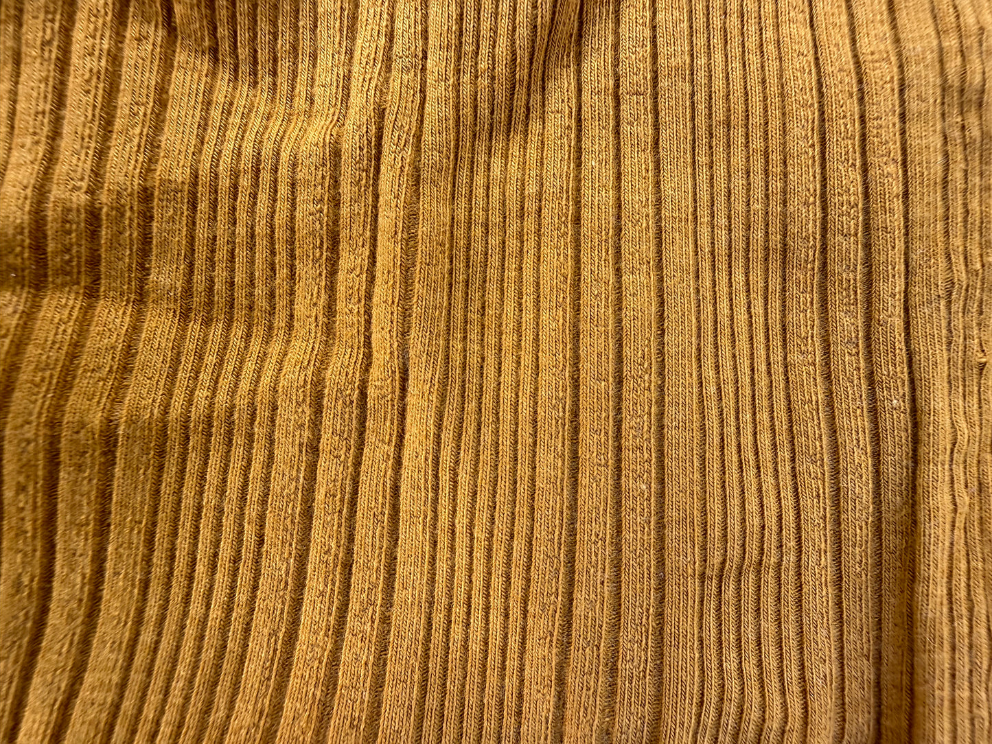 Mustard Yellow Variegated Rib Rayon Spandex Knit "Honey Crisp"