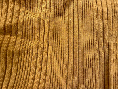 Mustard Yellow Variegated Rib Rayon Spandex Knit "Honey Crisp"