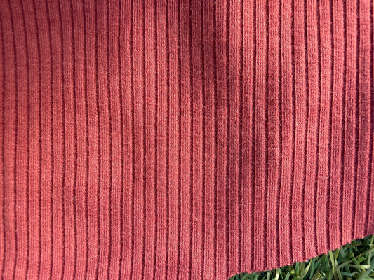 Muave Vintage Rose Pink 2x1 Rayon Spandex Rib Knit "Rose Candy"