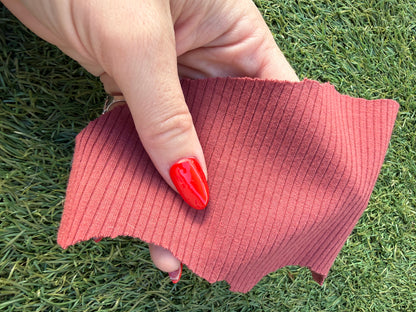 Muave Vintage Rose Pink 2x1 Rayon Spandex Rib Knit "Rose Candy"