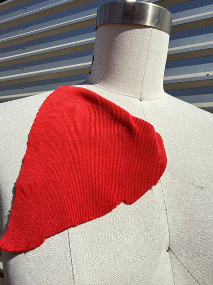 'Roma' Red Cotton Spandex 1x1 Rib Knit Jersey – Deadstock | Pre-Cut Yardage
