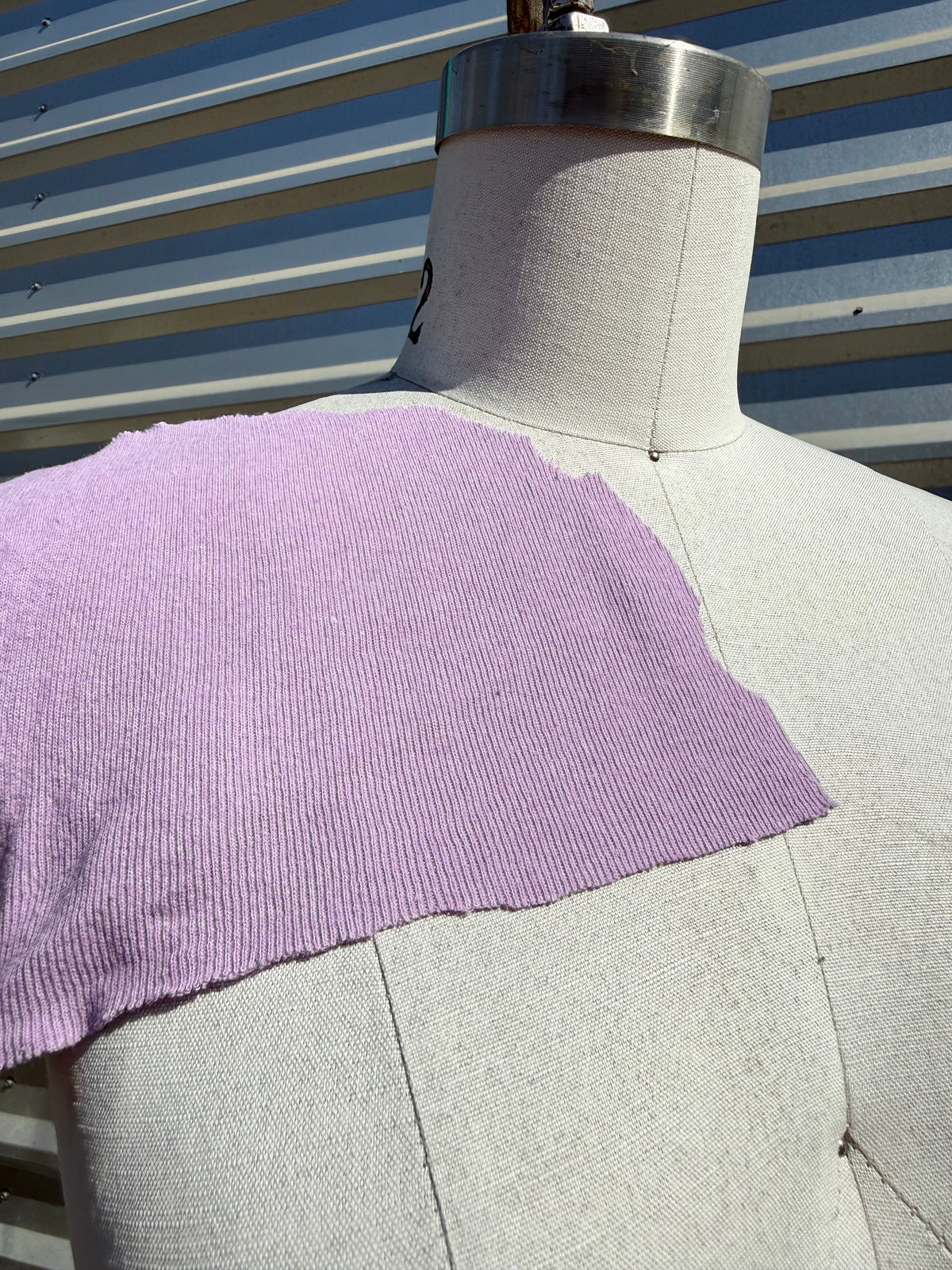 'Lilly' Lilac Purple Cotton Spandex 1x1 Rib Knit Jersey – Deadstock | Pre-Cut Yardage