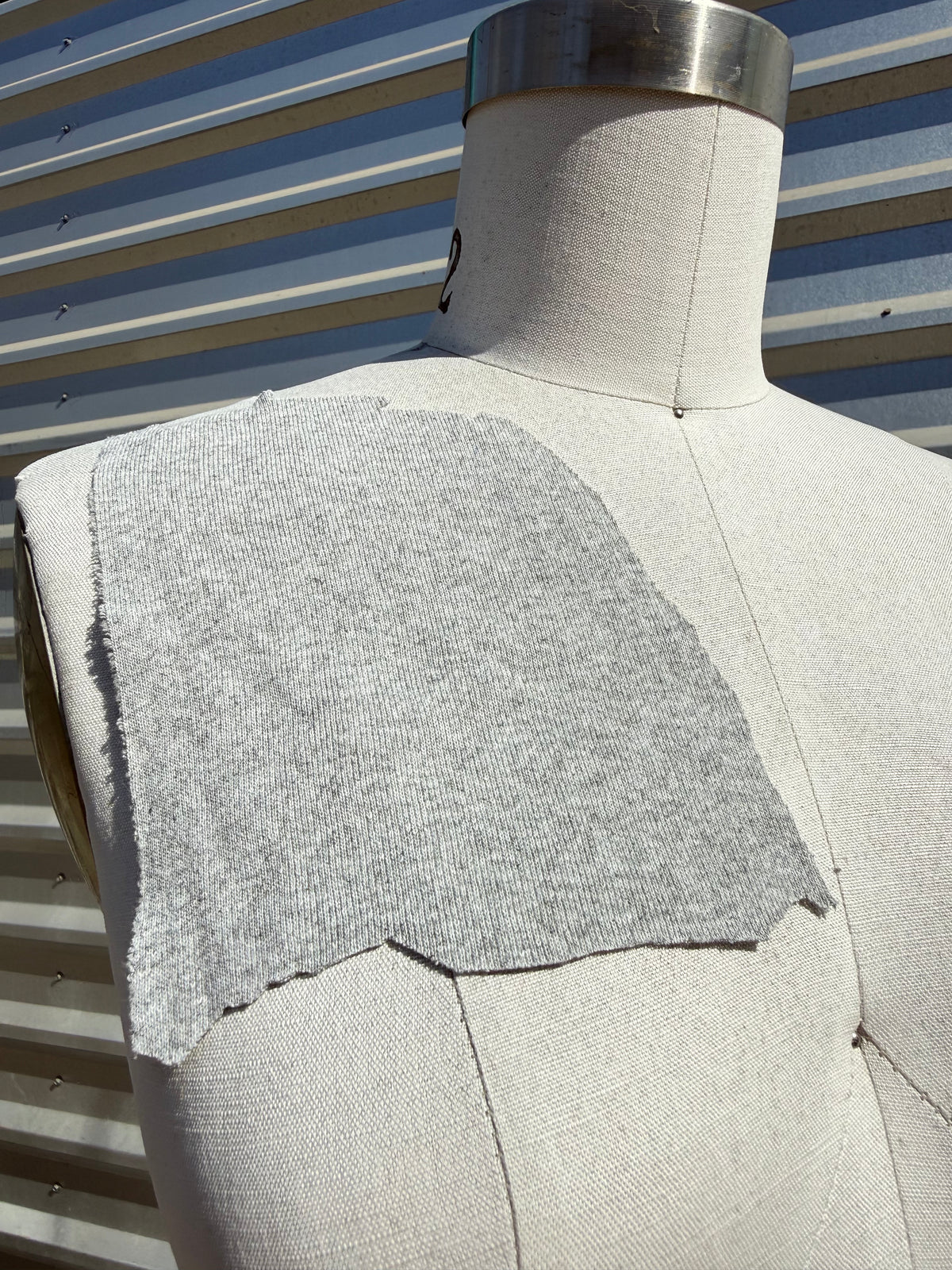'Hella Heather' Light  Heather Grey Cotton Spandex 1x1 Rib Knit Jersey – Deadstock | Pre-Cut Yardage