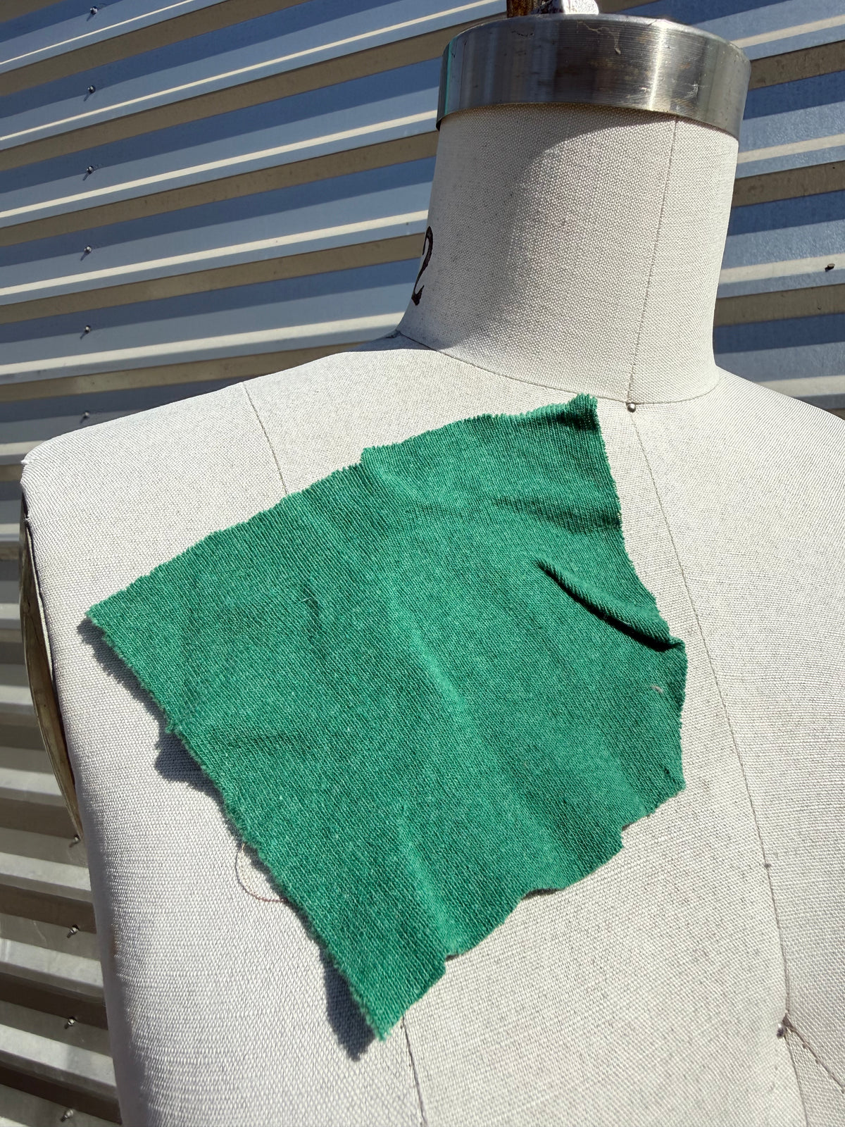 'Fresh Cut Grass' Green Cotton Spandex 1x1 Rib Knit Jersey – Deadstock | Pre-Cut Yardage