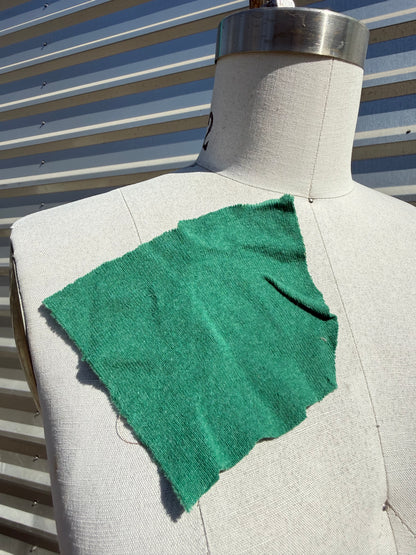 'Fresh Cut Grass' Green Cotton Spandex 1x1 Rib Knit Jersey – Deadstock | Pre-Cut Yardage