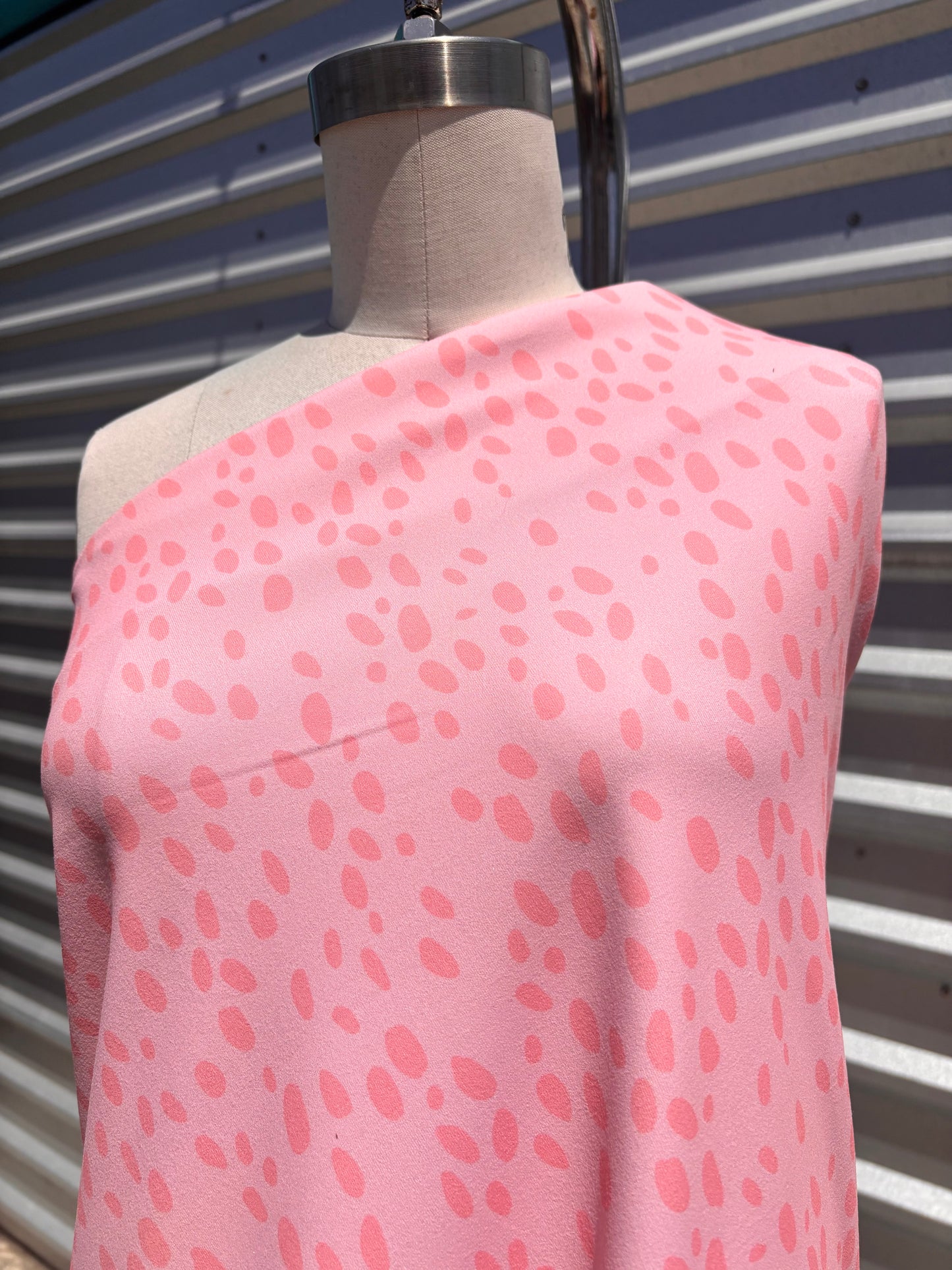 Pink Abstract Dots Print Nylon Spandex Swim Knit "Bright Spot"