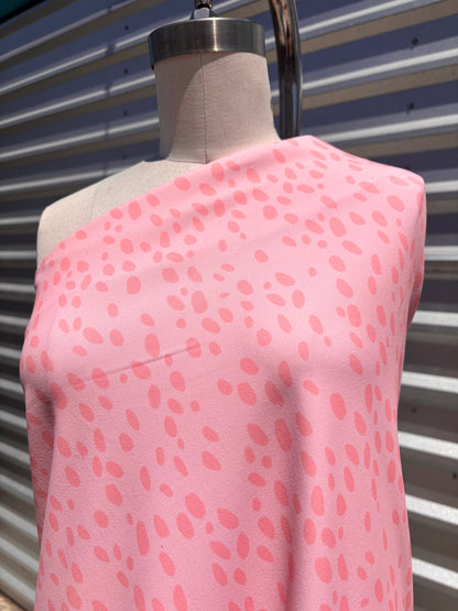 Pink Abstract Dots Print Nylon Spandex Swim Knit "Bright Spot"