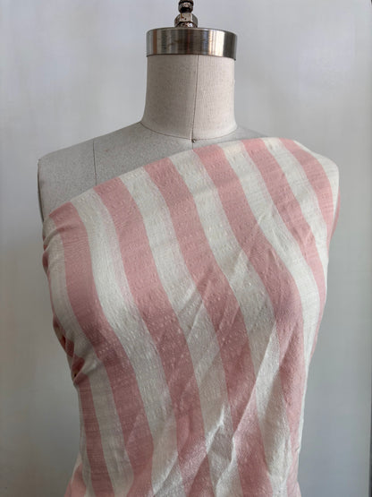 Pink White 1" Stripe Cotton Voile "Sweet Candy"