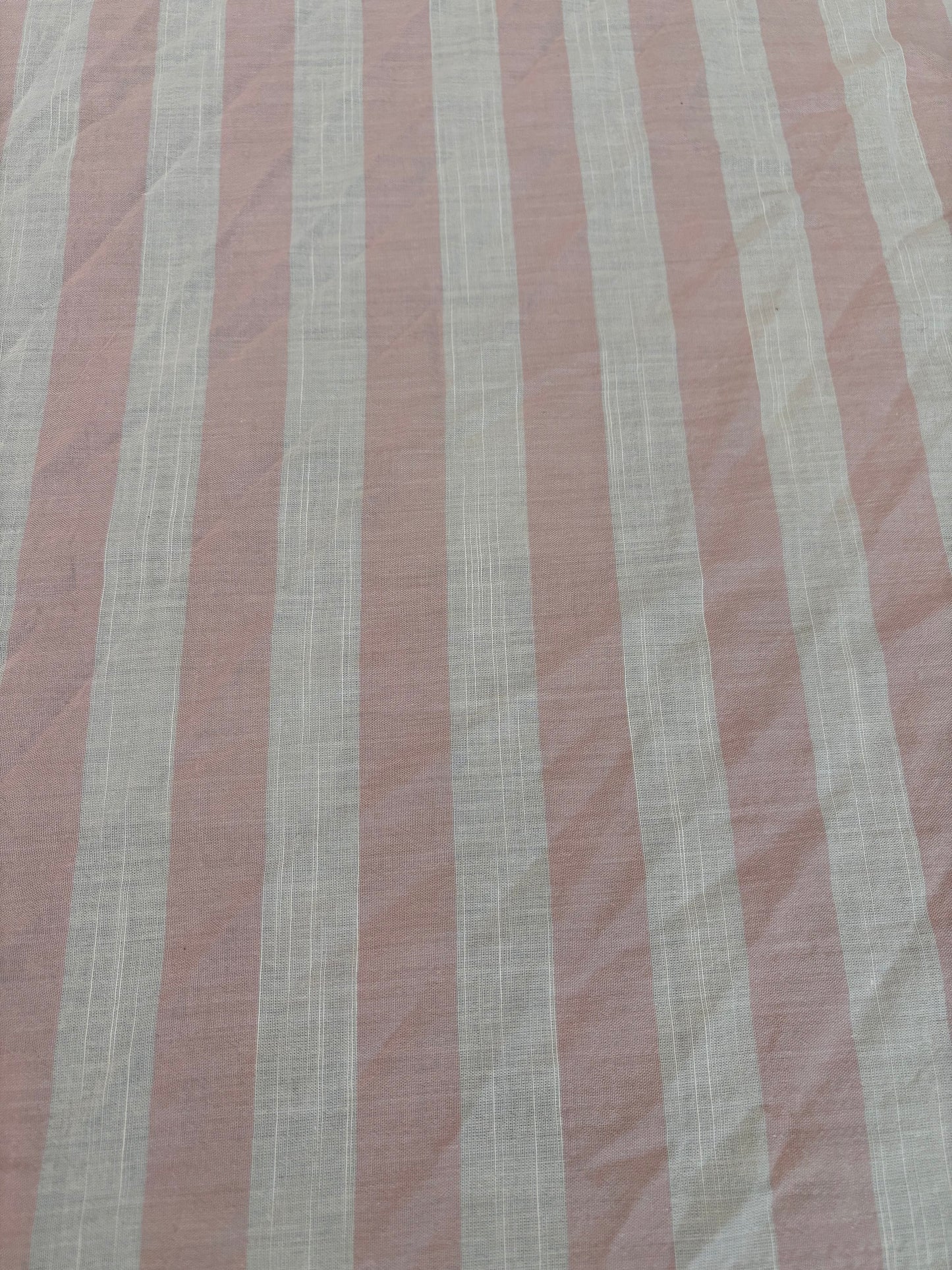 Pink White 1" Stripe Cotton Voile "Sweet Candy"