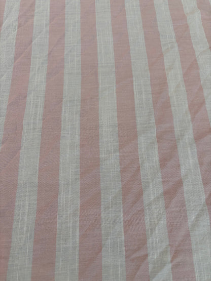 Pink White 1" Stripe Cotton Voile "Sweet Candy"