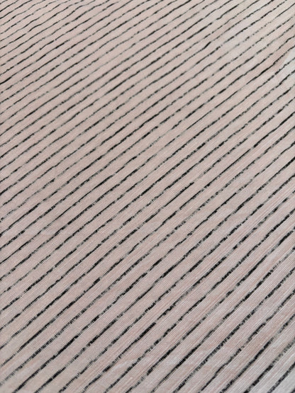 Pink Black Stripe Rayon Spandex Jersey Knit "Blush"