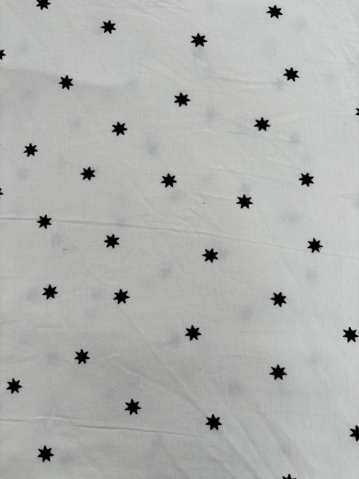 White Black Star Print Cotton Spandex Jersey Knit "Virgo"