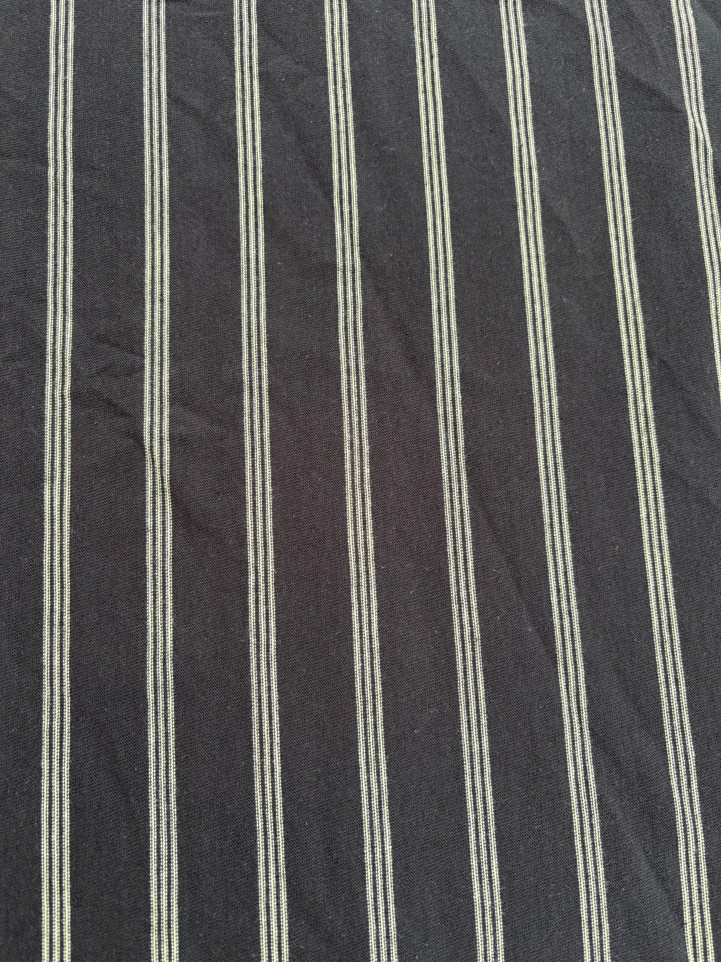 Black Yellow Stripe Cotton Jersey Knit "Devon"