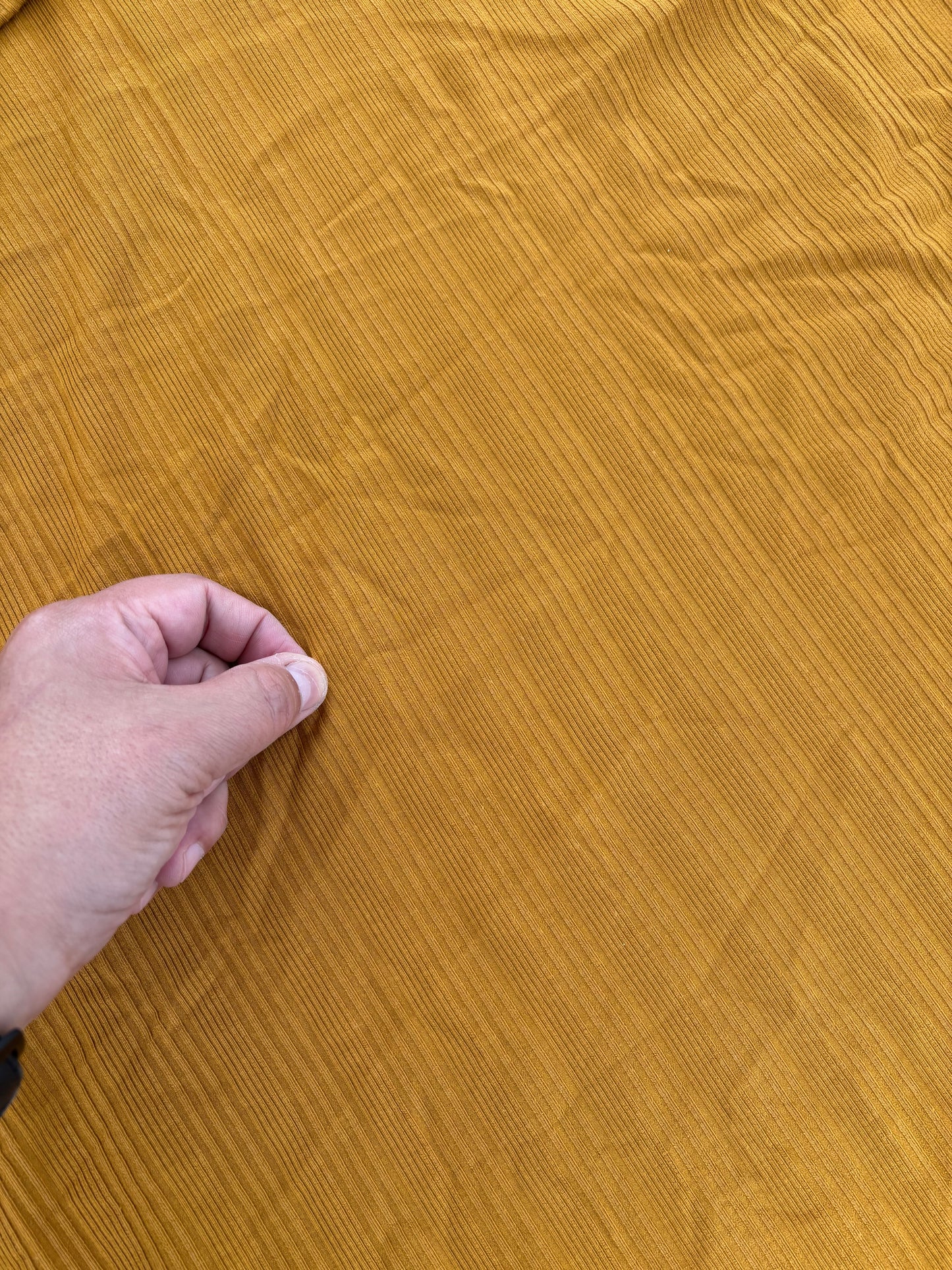 Gold Yellow Varigated Rib Rayon Knit " Honey Mustard'