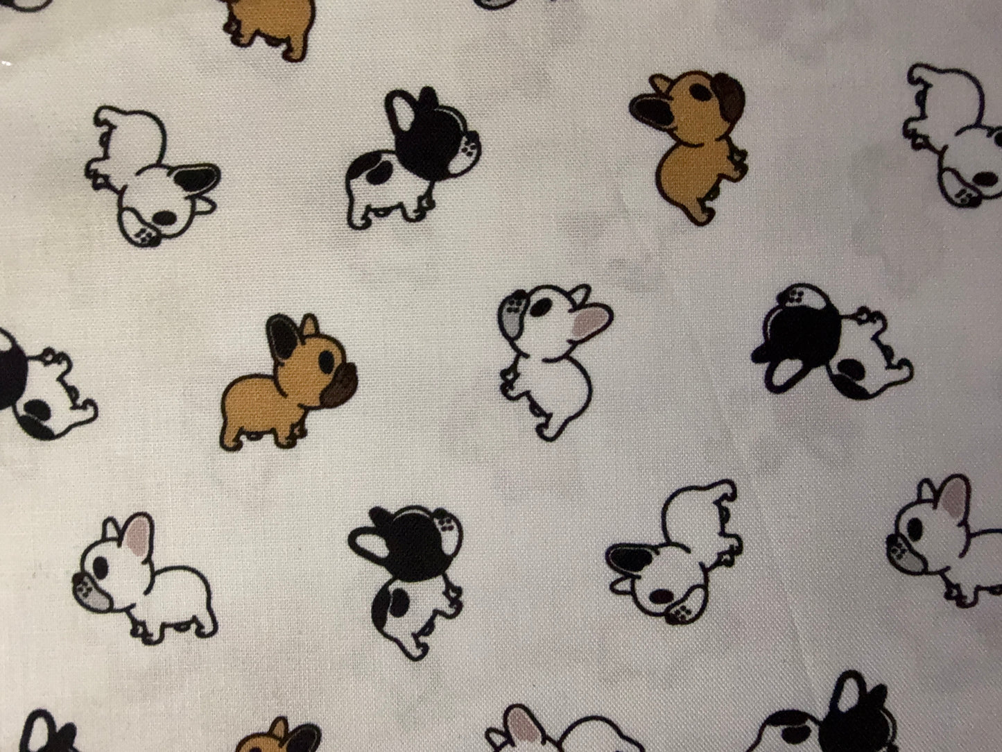 White Black Mini Dog Print Cotton Poplin Quilt Woven “Little Spot"