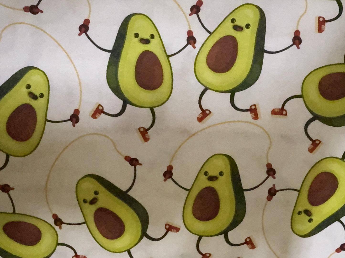 Avocado Jumprope Print Cotton Poplin Quilt Woven “Guac Gym"