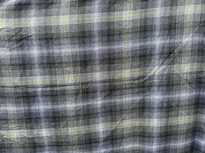 Grey Black Yellow Plaid Rayon Challis Woven ‘It's Called Attitude'