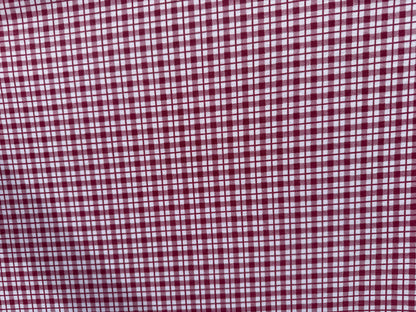 Burgundy Red White Plaid Print Cotton Spandex Jersey Knit "Pick a Berry"