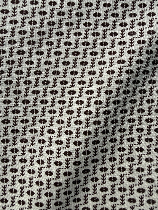 Geofloral   Ivory Brown Ditsy Vintage Floral Print Quilt Cotton "Willa in the Day"