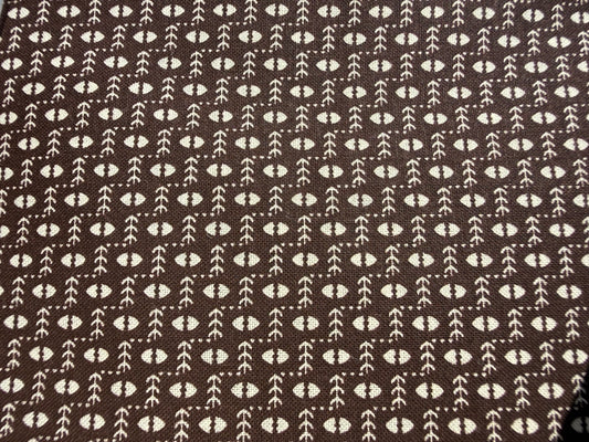Geofloral  Brown Ivory Ditsy Vintage Floral Print Quilt Cotton "Willa"