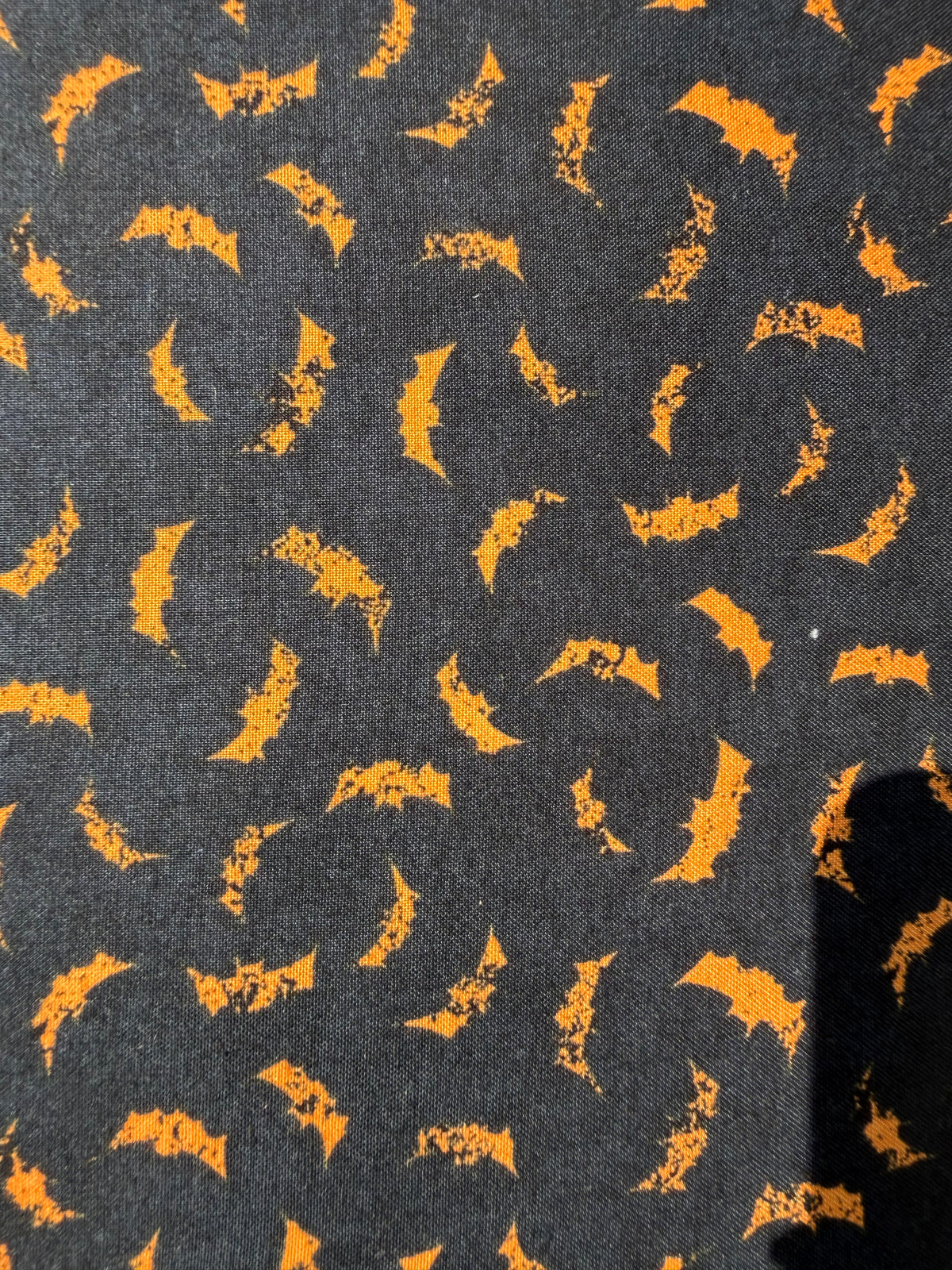 Black Orange Bat Halloween Print Quilt Cotton "Freakin' Bats"