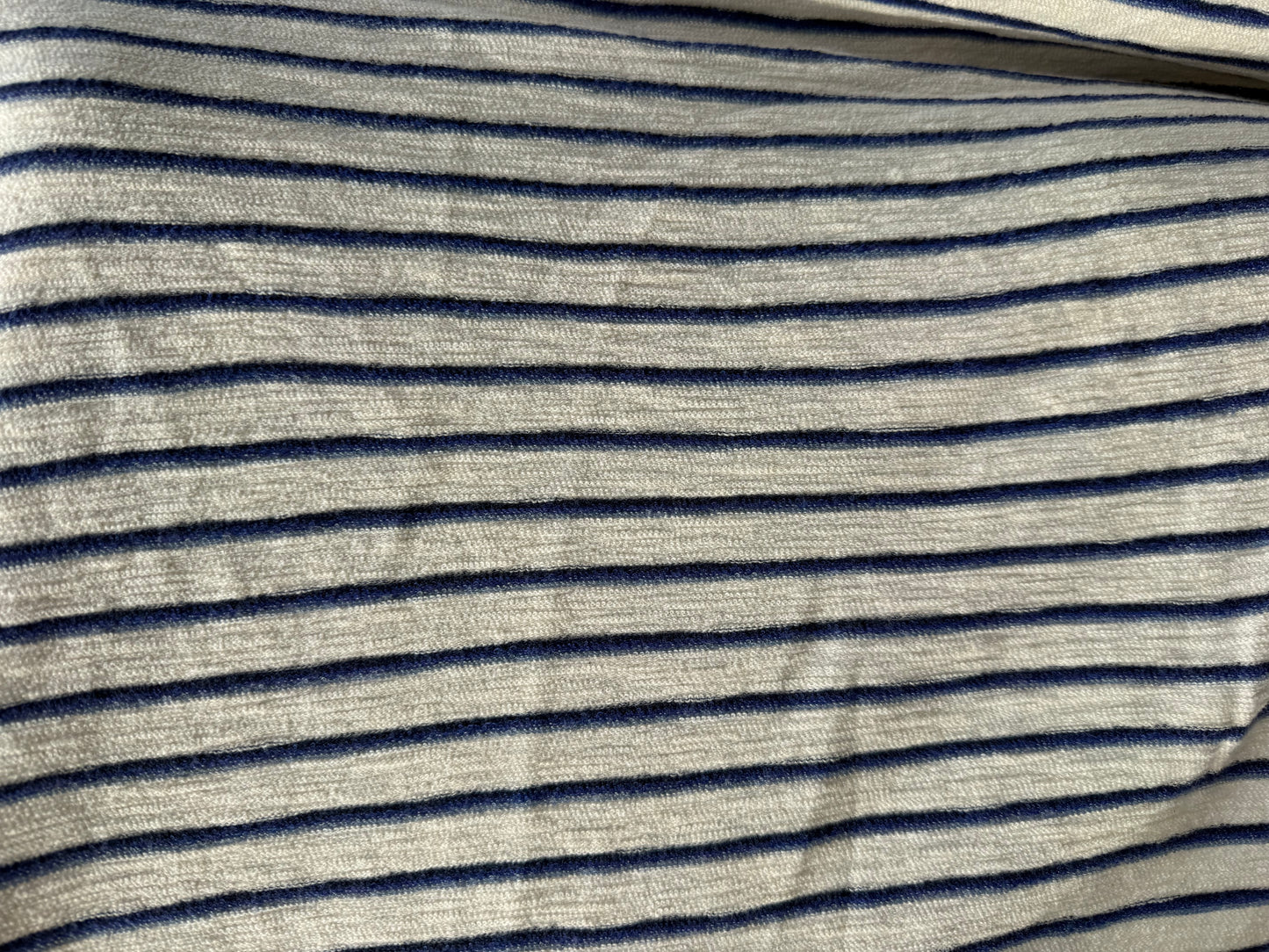 Cream Navy Stripe Reversible French Terry Knit "Piper"