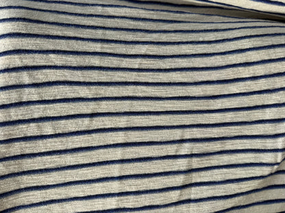 Cream Navy Stripe Reversible French Terry Knit "Piper"