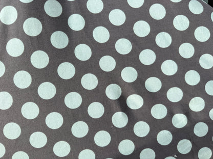 Grey Mint Green Polka Dot Print Cotton Spandex Jersey Knit "Dottie Mint"