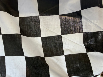 Black White Checker Vintage Cotton Lightweight Poplin "Big Rod"
