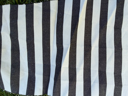 Charcoal White Stripe Cotton Polyester Poplin Woven “Lucy"
