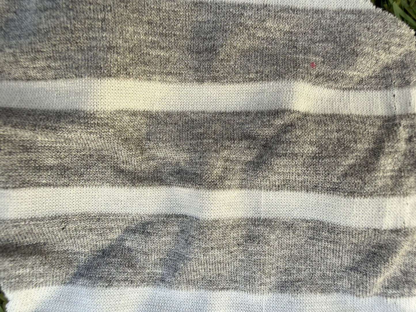 Grey White Stripe Rayon Spandex Jersey "Roy"