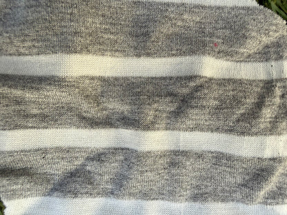 Grey White Stripe Rayon Spandex Jersey "Roy"